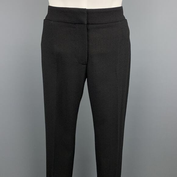 ALEXANDER MCQUEEN Size 2 Black Crepe Straight Leg Dress Pants - Picture 2 of 4